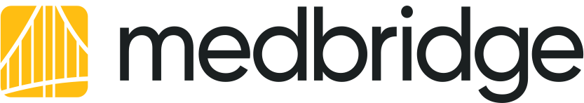 MedBridge logo with a yellow graphic left of "medbridge" in bold black lowercase on white.